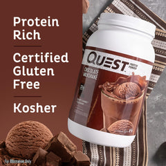 Shake poured into a glass for a post-workout chocolate treat.