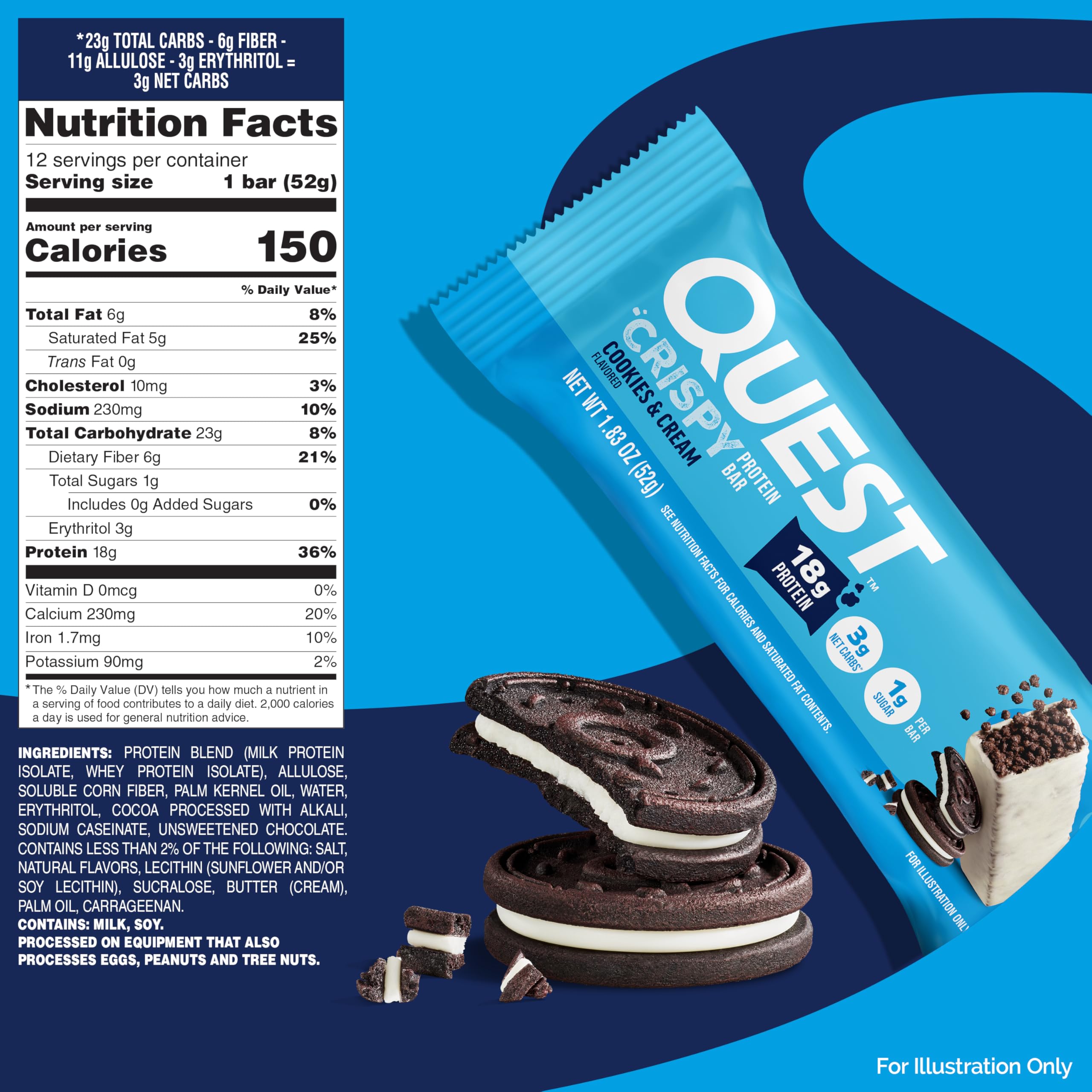 After-workout moment with Quest Cookies & Cream Crispy Bar for refuel.