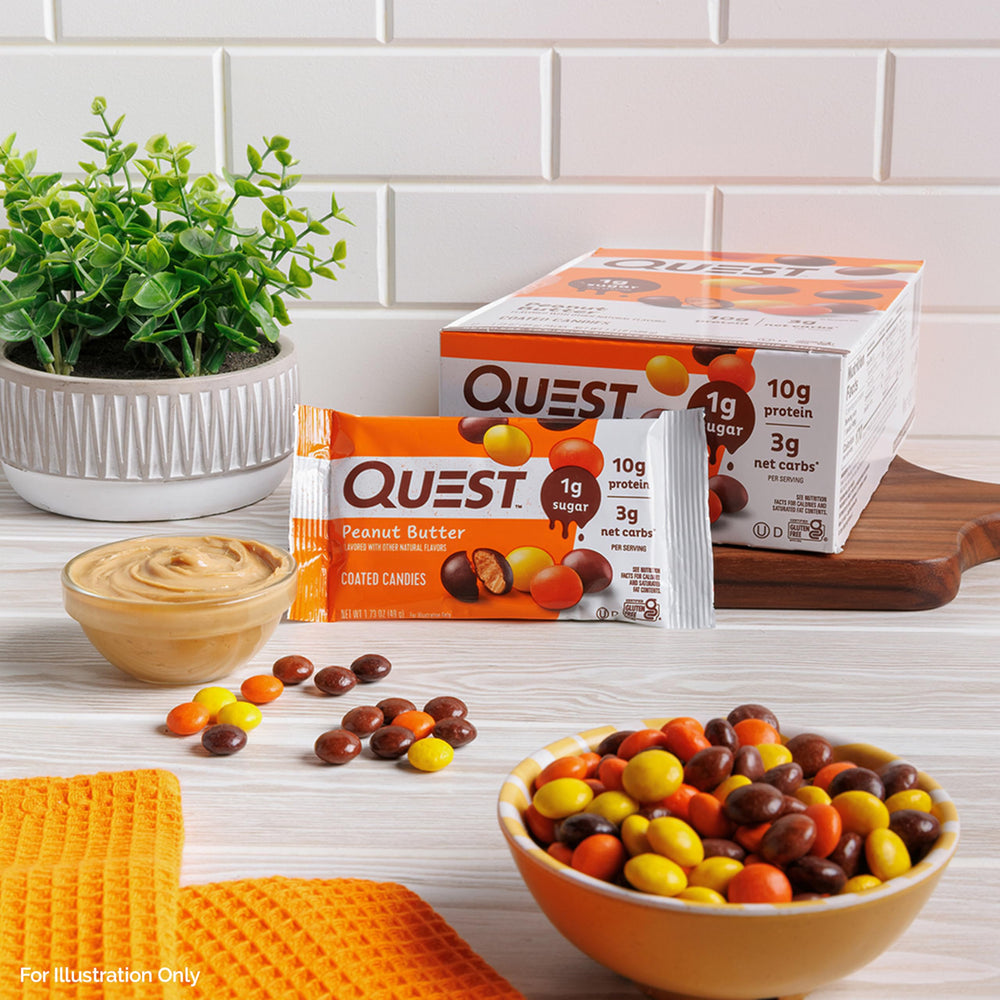 Quest gluten-free keto-friendly snack option in the image.