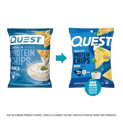 Close-up of Quest Ranch Tortilla Style Chips texture for crunch