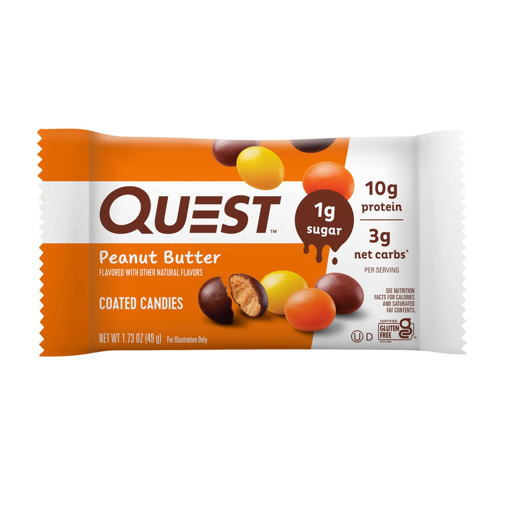 Quest snack shows crunchy shell texture for satisfying bite.