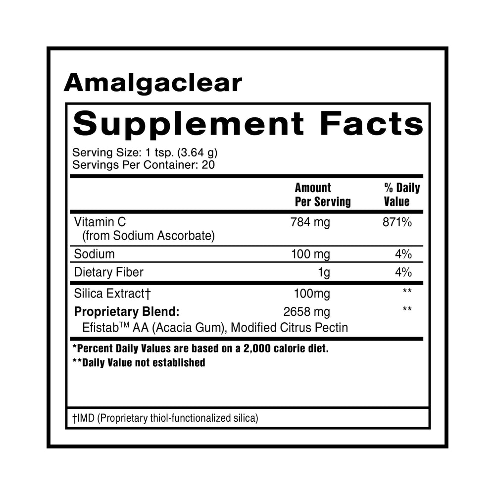 Quicksilver AmalgaClear modified citrus pectin powder for detox pathways.