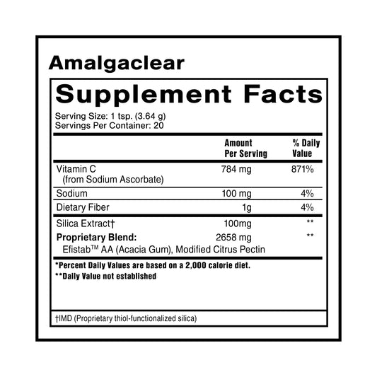 Quicksilver AmalgaClear modified citrus pectin powder for detox pathways.