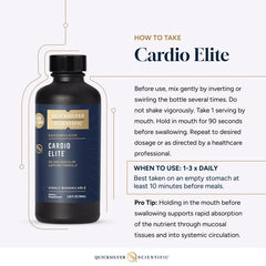 Cardio Elite glass shows the liquid supplement ready to enjoy