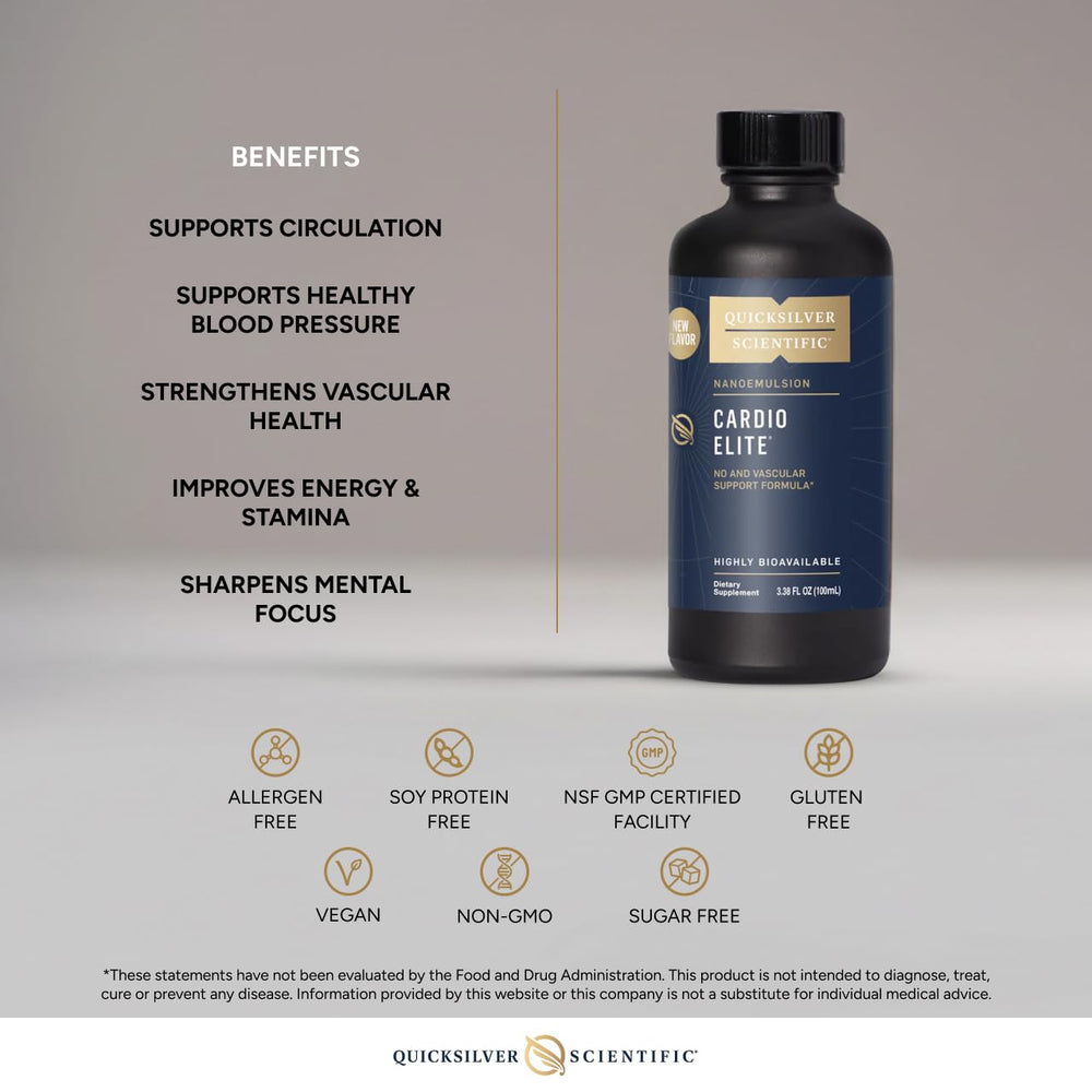 Cardio Elite label highlights vegan, non-GMO, gluten-free status
