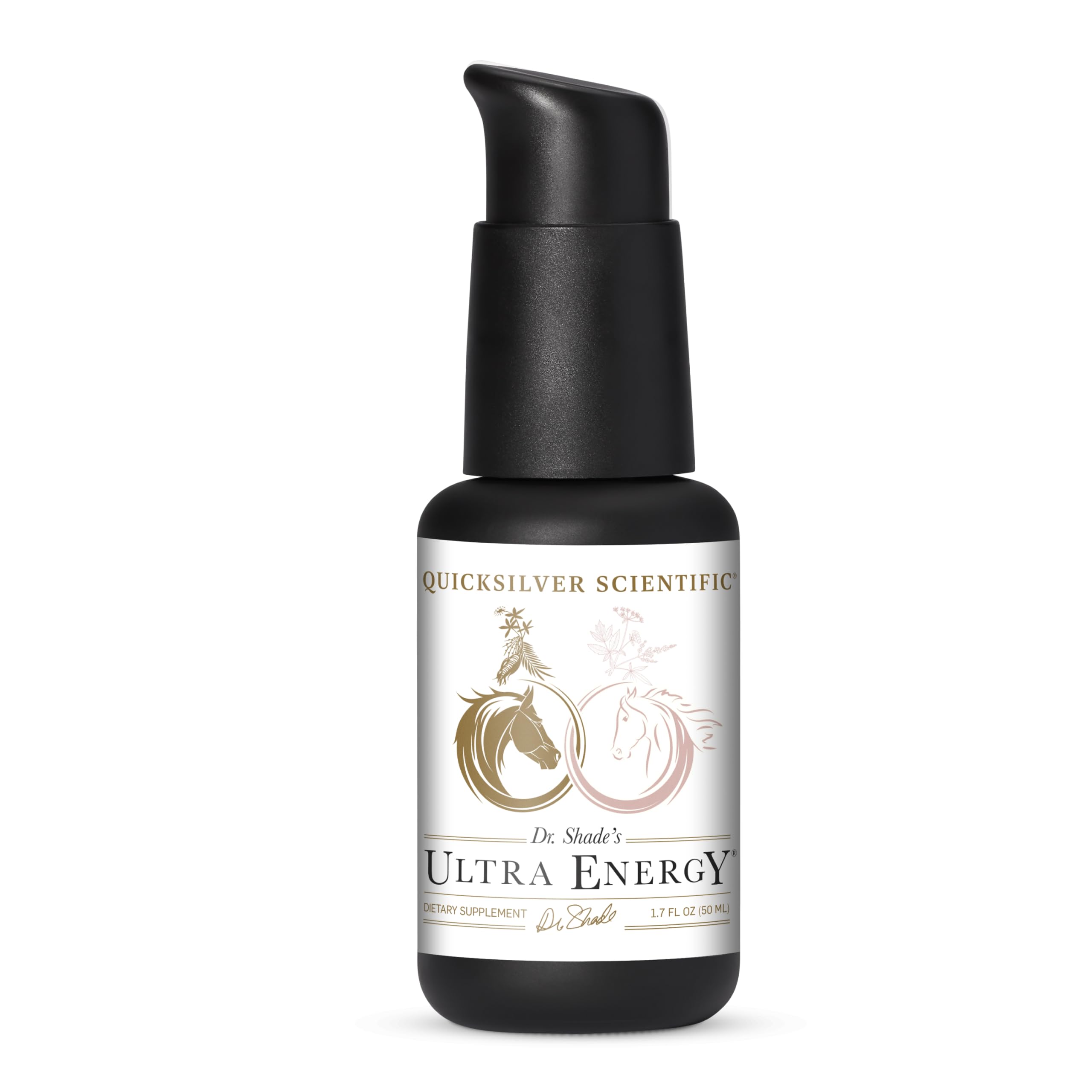 Quicksilver Scientific Dr. Shade's Ultra Energy bottle front view for daily energy support.