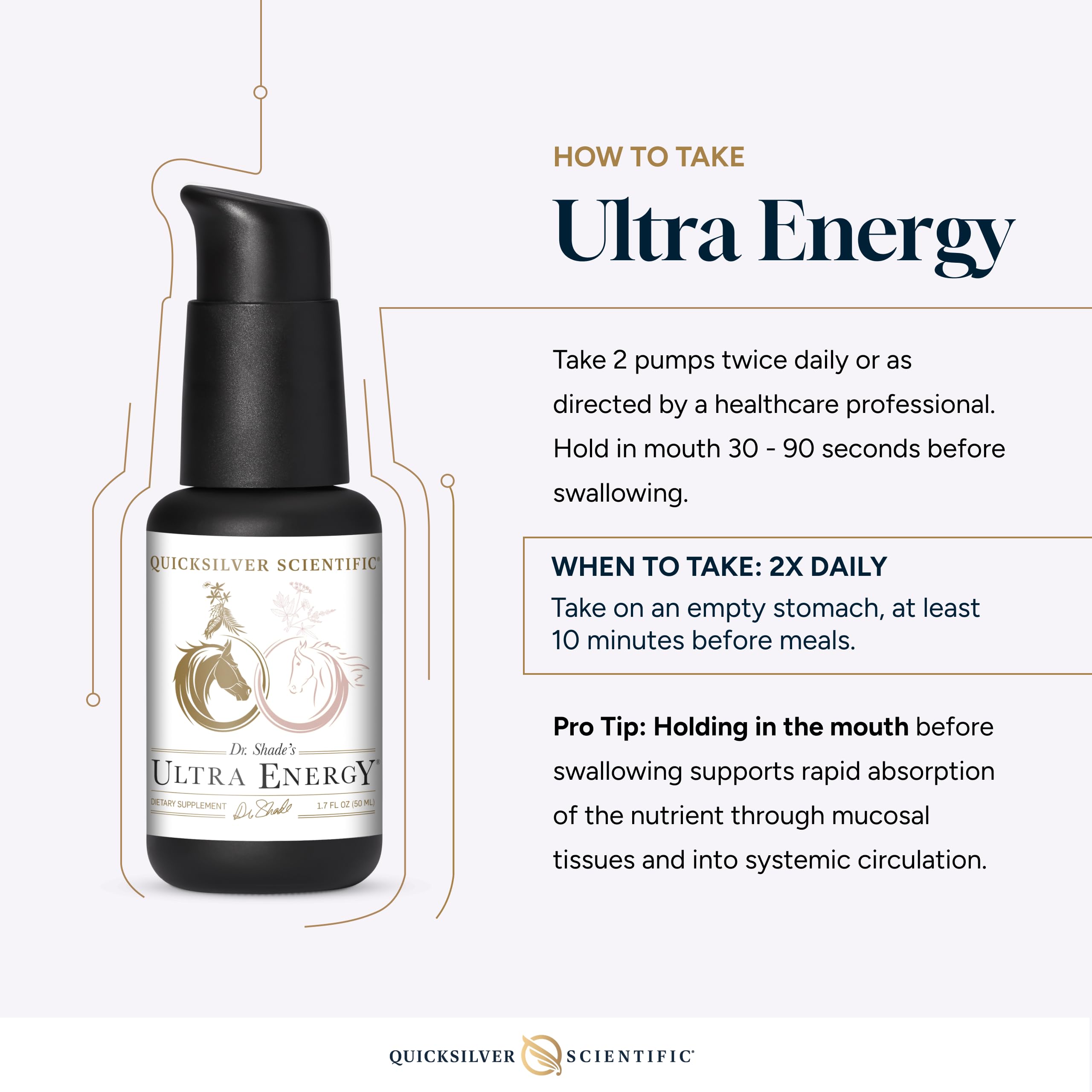 Dr. Shade's Ultra Energy branding on bottle cap signaling trusted adaptogenic support.