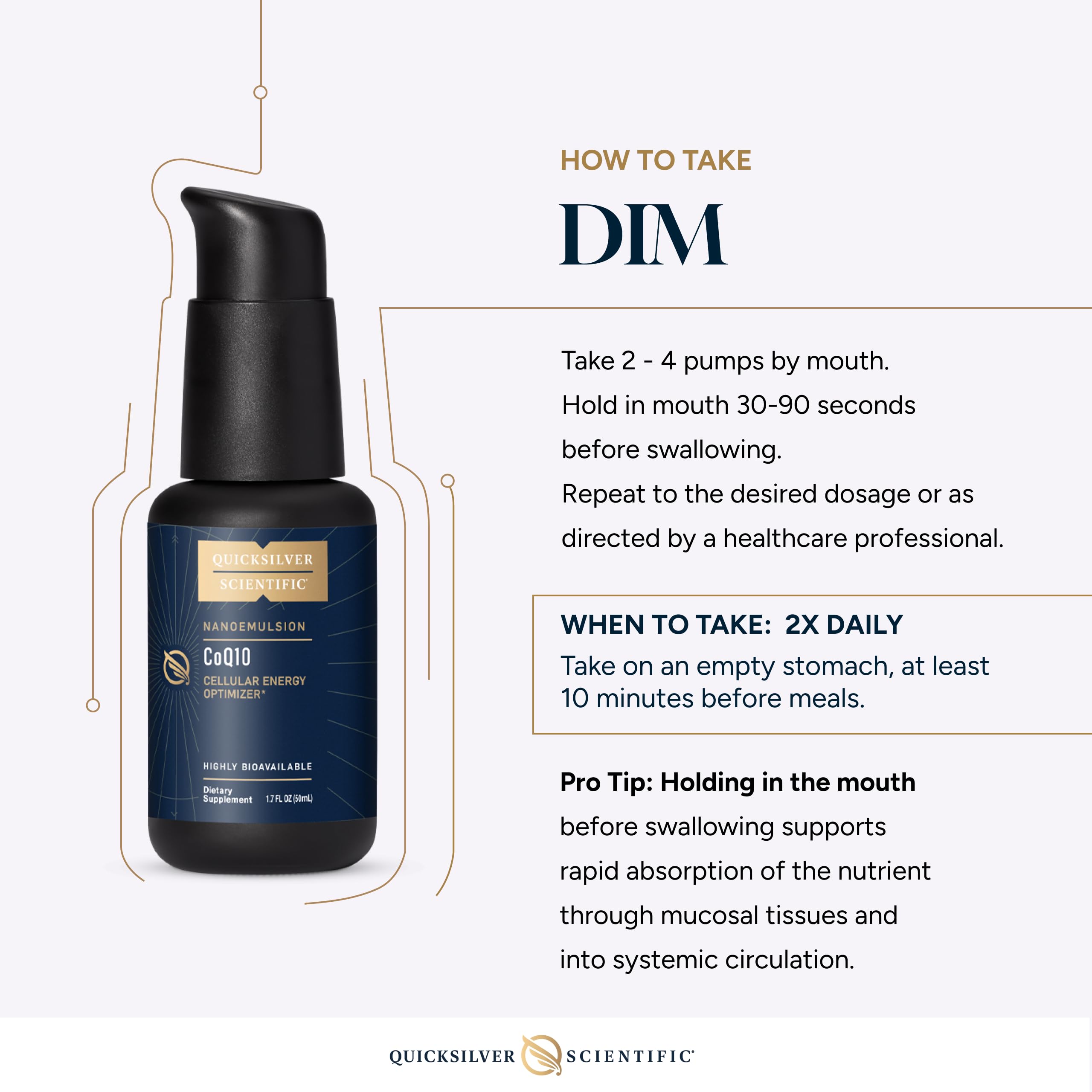 Quicksilver Nanoemulsified DIM dosage-spoon enabling precise measurement.