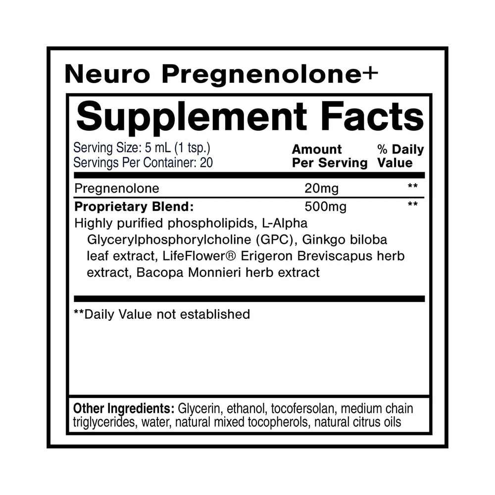 Quicksilver Neuro Pregnenolone+ dropper ready for daily cognitive support.