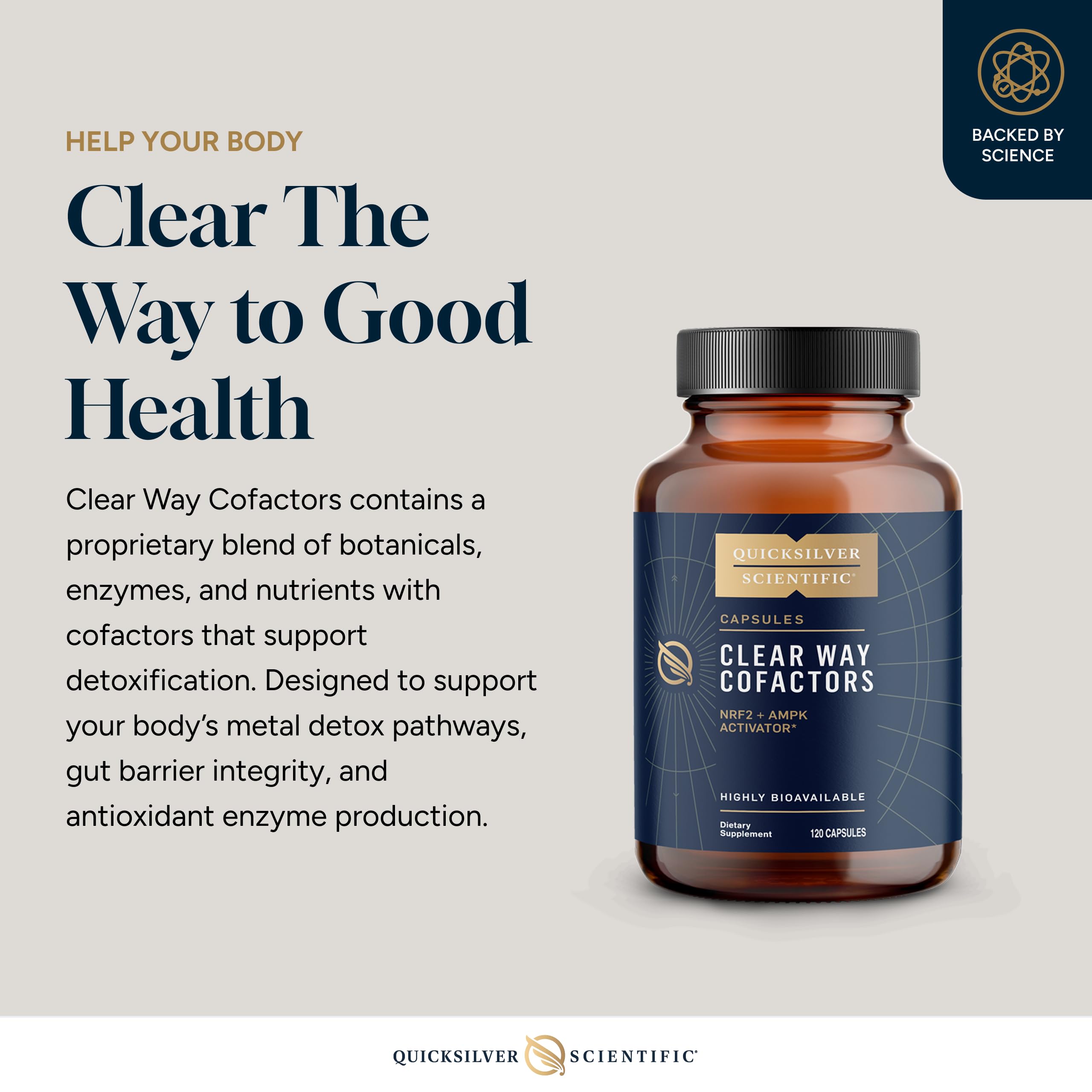 Capsules from Quicksilver Scientific Clear Way Cofactors for daily detox support