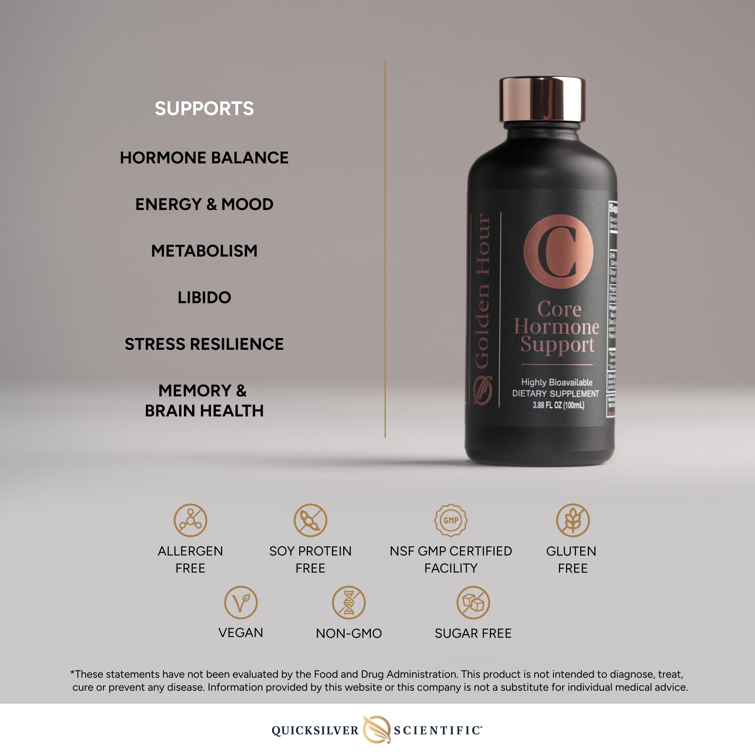 Quicksilver Core Hormone Support berry flavor cue on packaging
