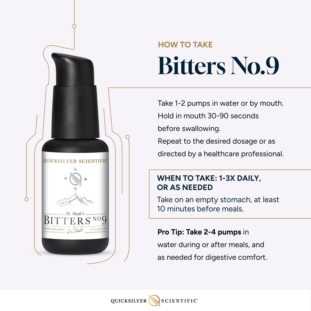 Compact 50ml Dr. Shade's Bitters No. 9 packaging for on-the-go routines.