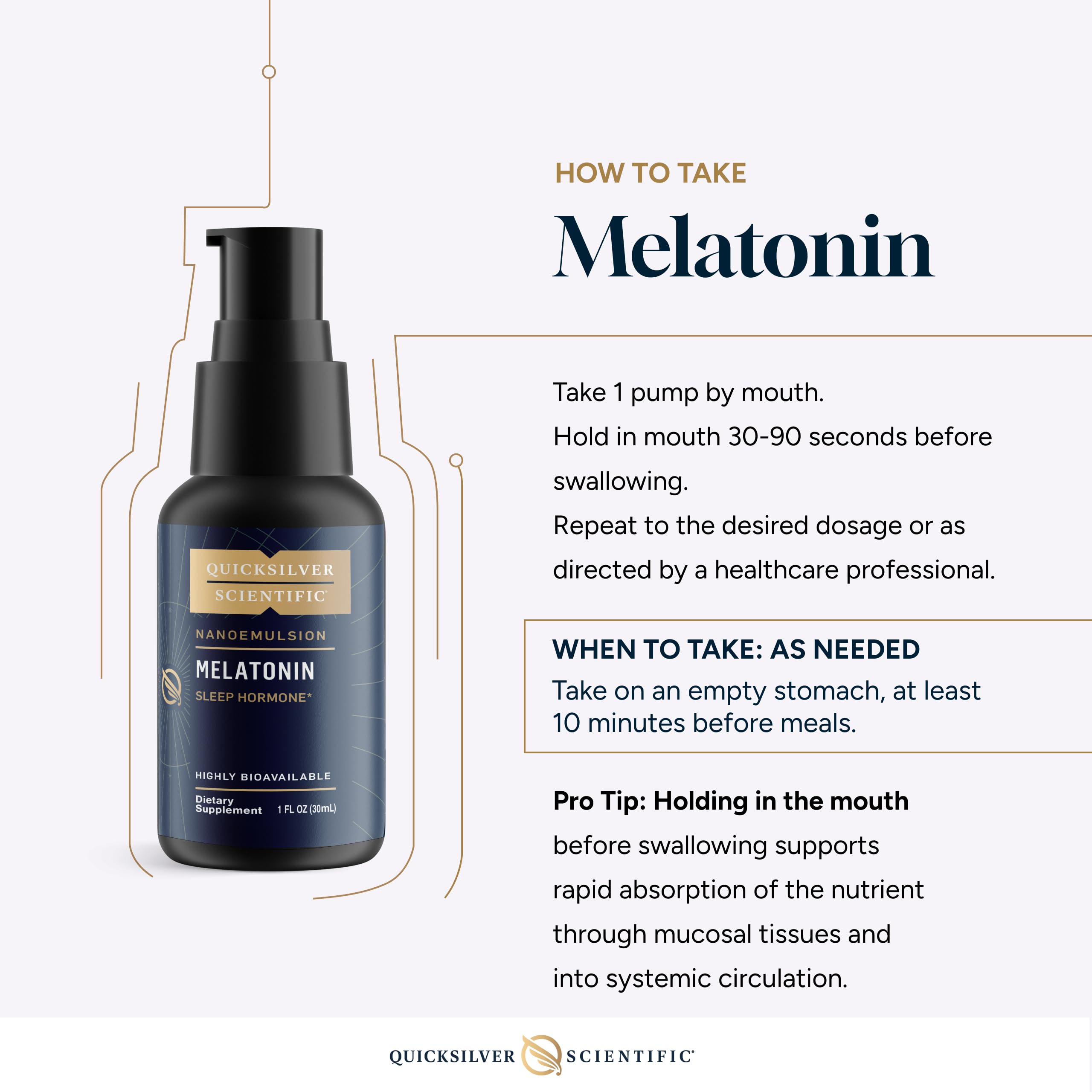Quicksilver Scientific Liposomal Melatonin nightstand scene with glass of water