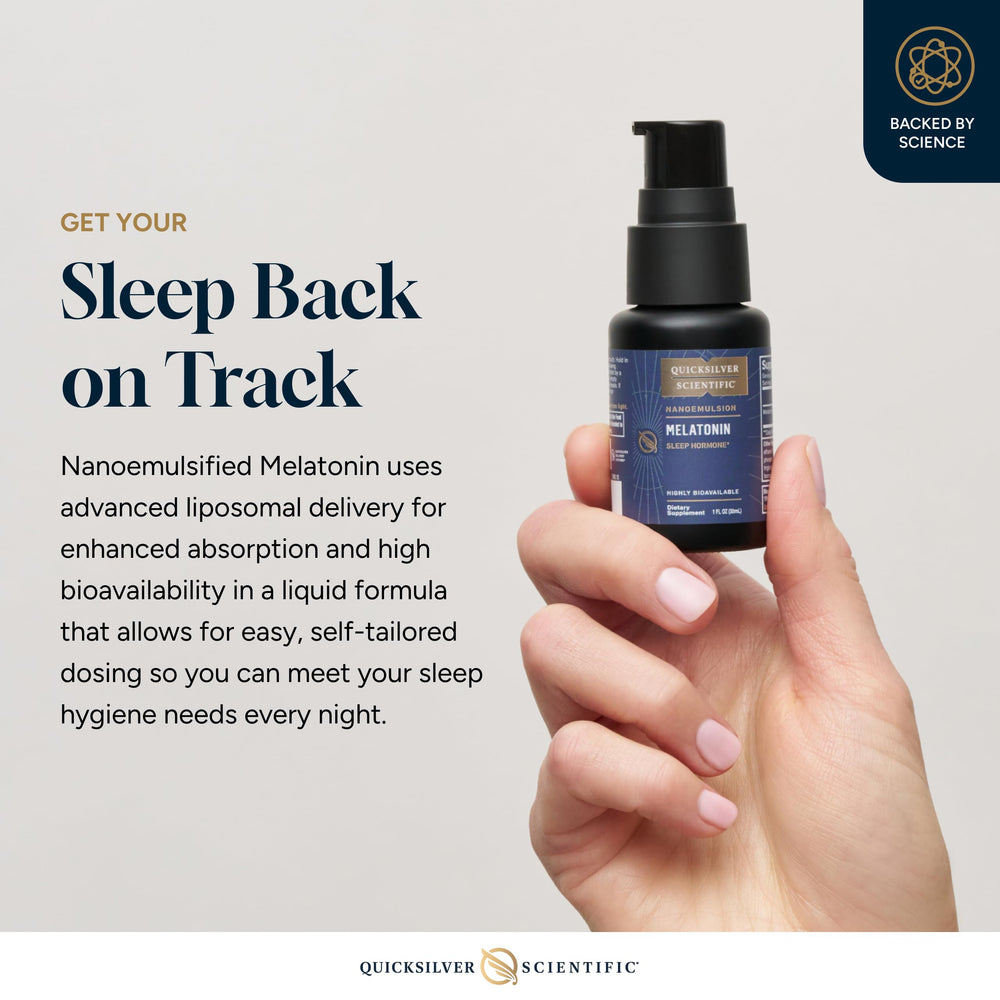 Quicksilver Scientific Liposomal Melatonin on tongue enabling rapid uptake