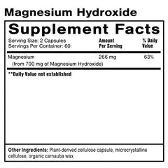 Close-up of Quicksilver Scientific Magnesium Hydroxide capsules illustrating hydration-friendly bowel support.
