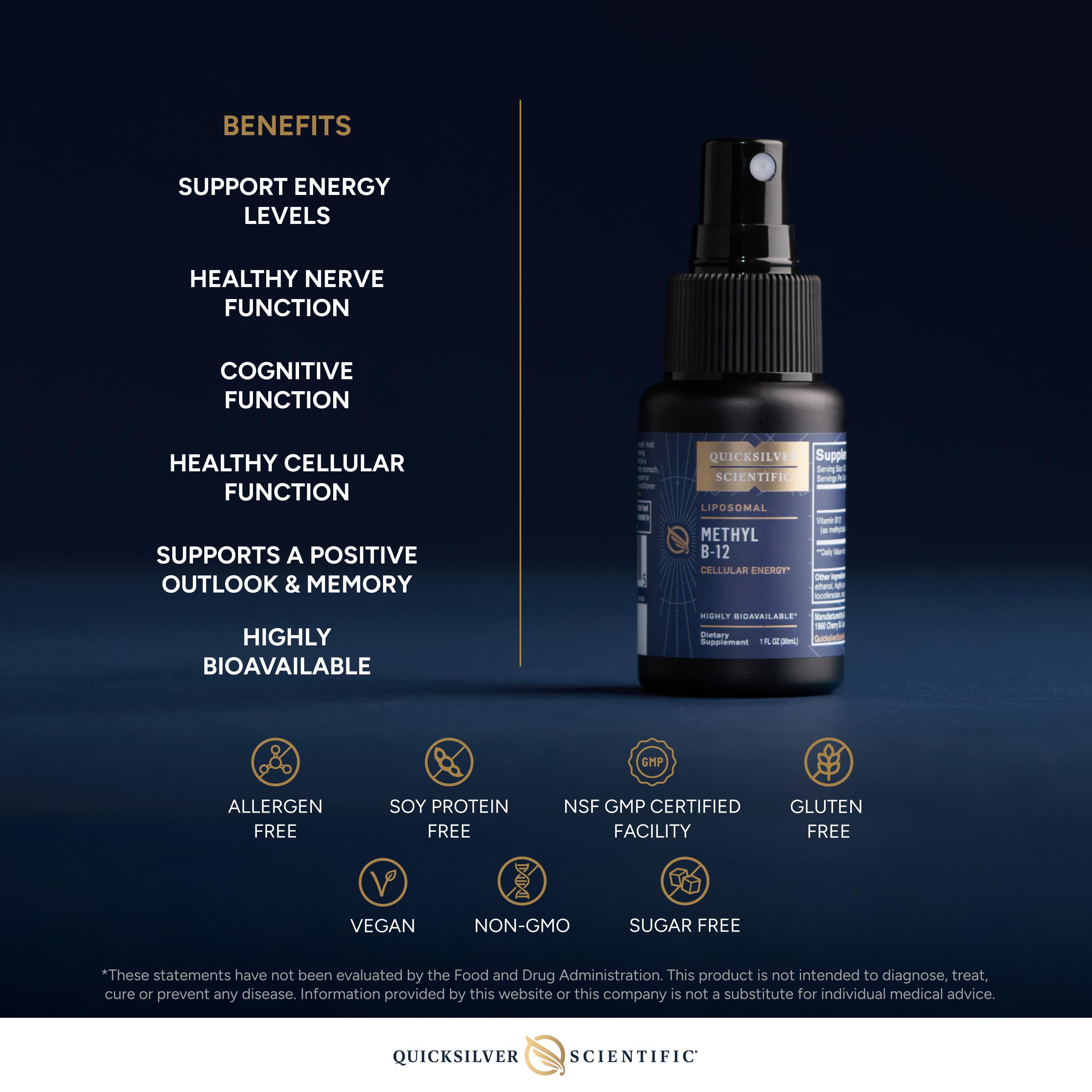 Quicksilver Scientific Methyl B12 oral mucosa administration concept.