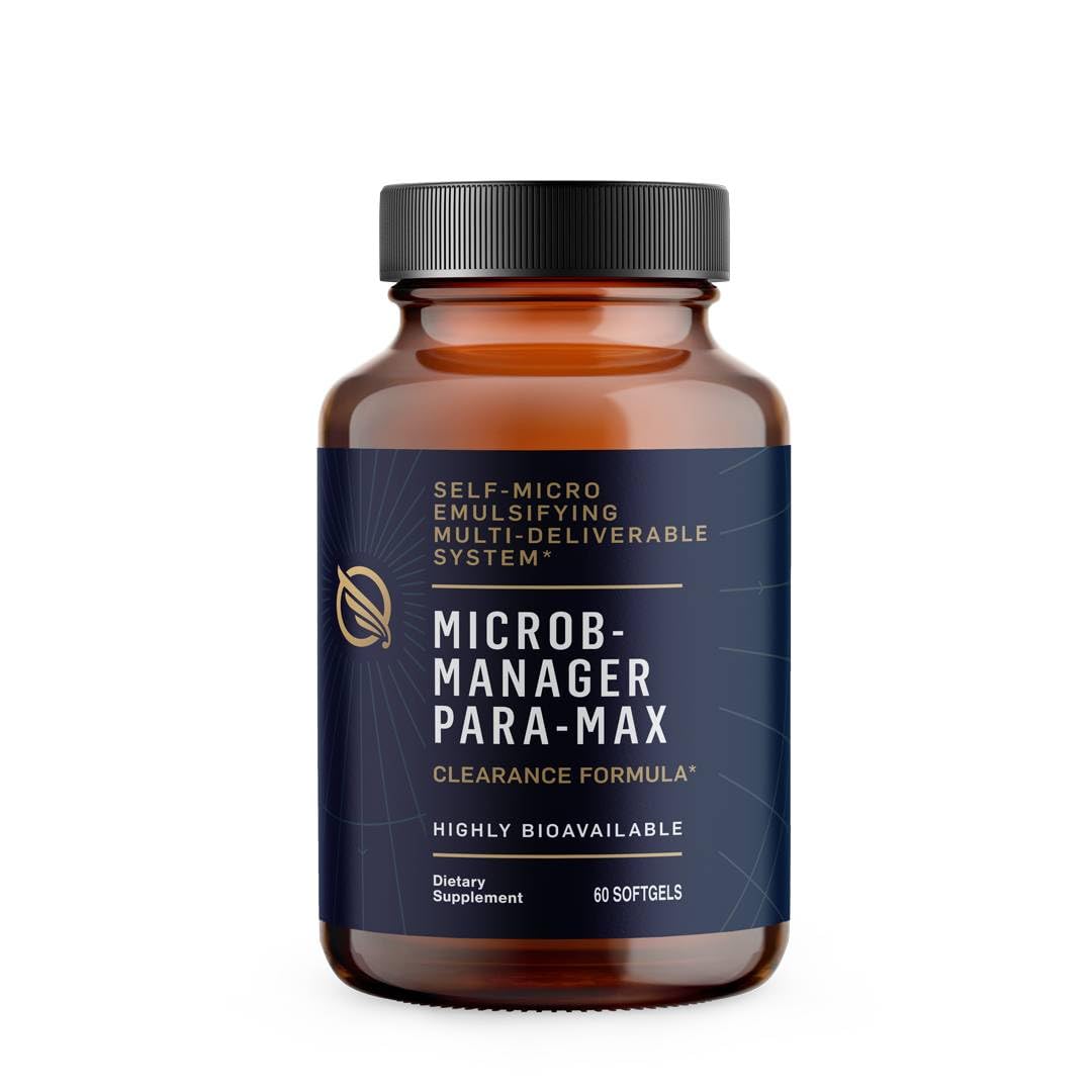 Quicksilver Scientific Microb-Manager Para-Max bottle close-up for everyday microbial support