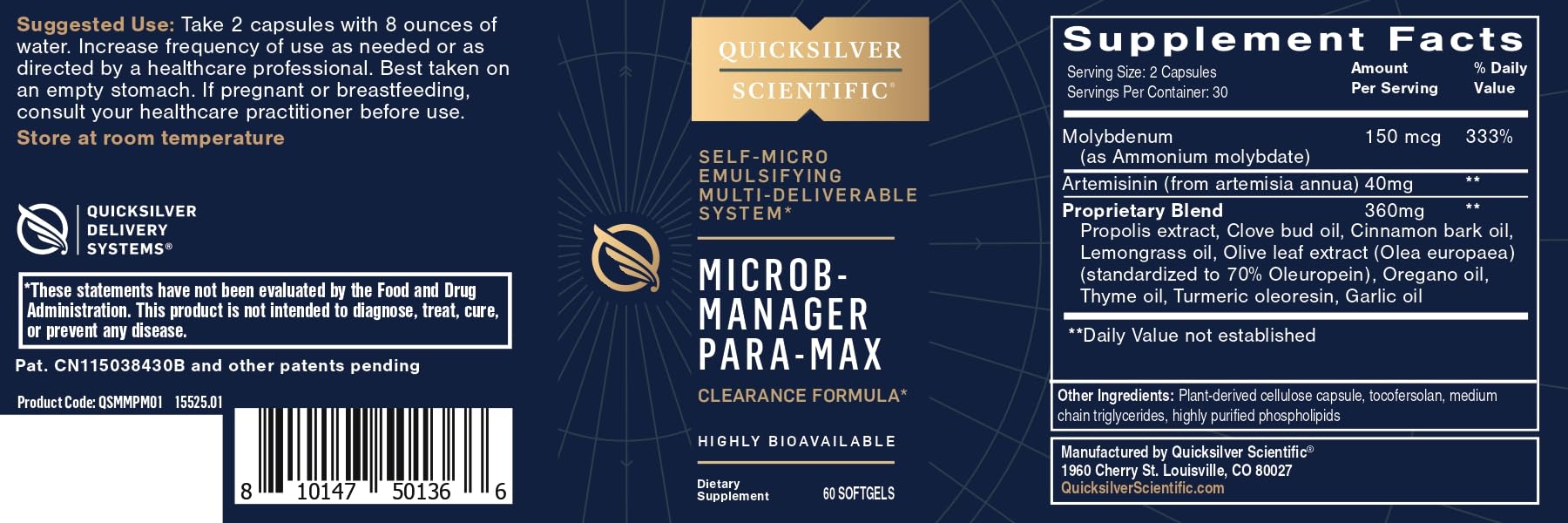 Quicksilver Scientific Microb-Manager Para-Max in use with a glass of water during routine