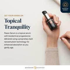 Quicksilver Scientific Peace Serum texture close-up showing silky consistency