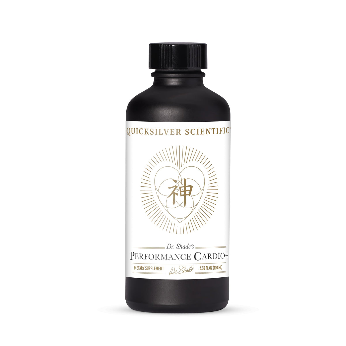 Quicksilver Scientific Performance Cardio+ bottle front for convenient circulation support on the go.