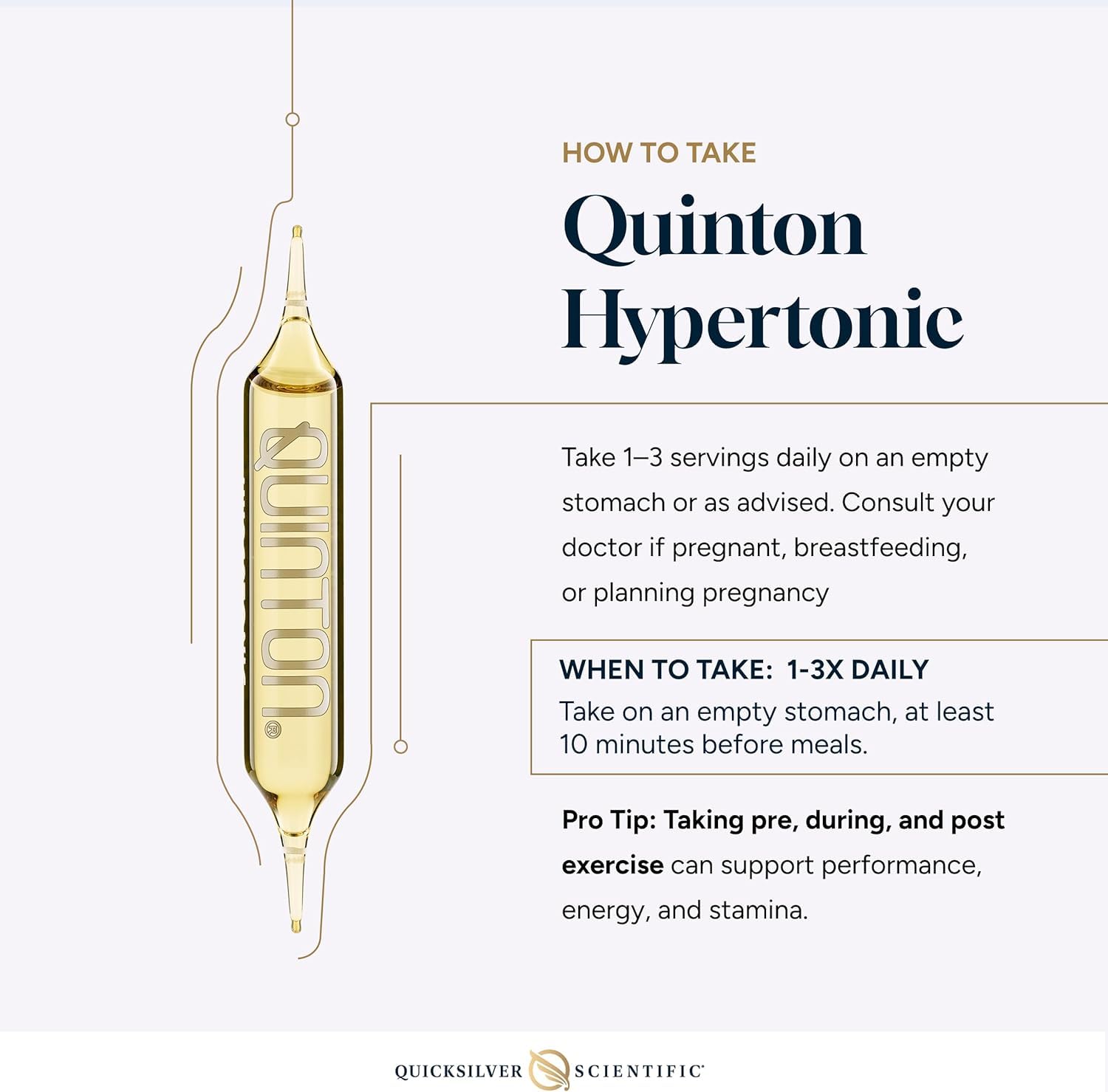 Quicksilver Quinton ampoules depict daily mineral replenishment for balanced hydration