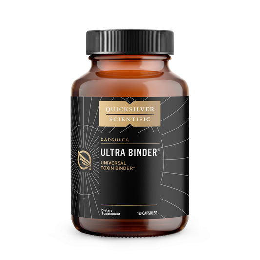 Quicksilver Scientific Ultra Binder bottle pour enables easy dosing for gut support.