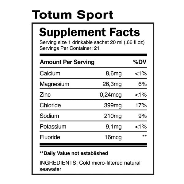 Quicksilver Totum Sport sachet dissolving in water for electrolyte support.