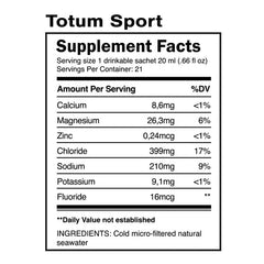 Quicksilver Totum Sport sachet dissolving in water for electrolyte support.