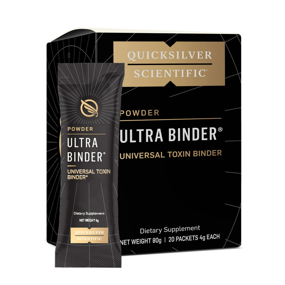 Quicksilver Ultra Binder front label promoting toxin capture and gut support