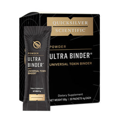 Quicksilver Ultra Binder front label promoting toxin capture and gut support