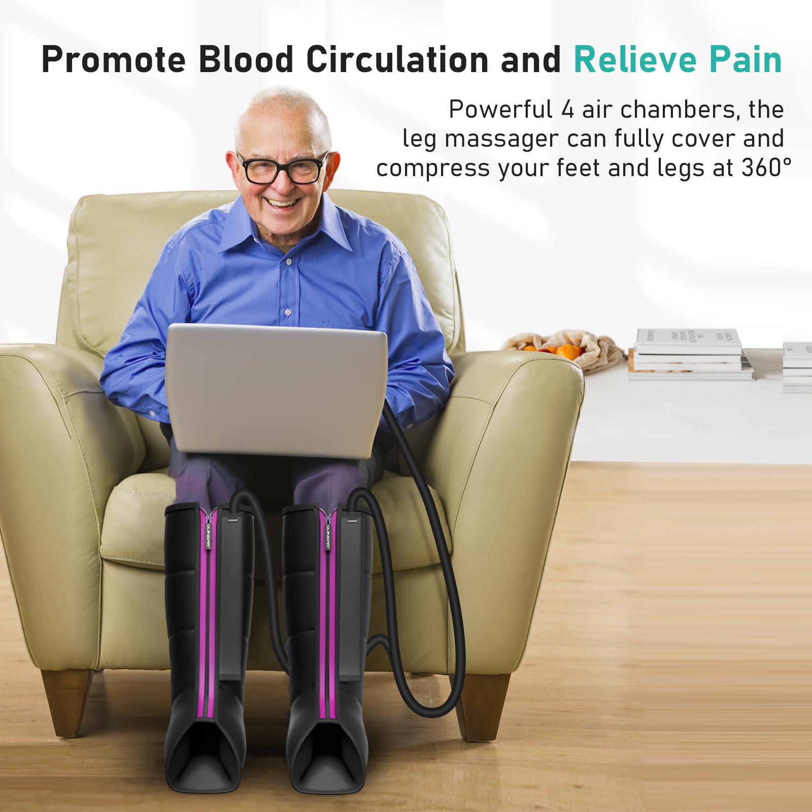 QUINEAR leg massager designed for home use and daily routines