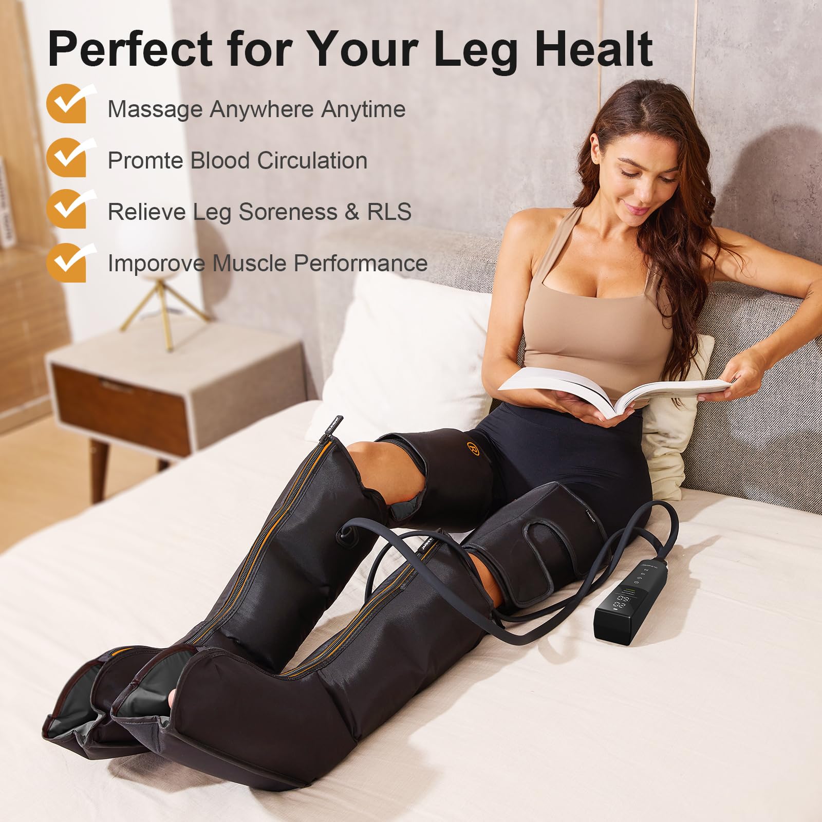 QUINEAR portable massager in a travel-ready setup.