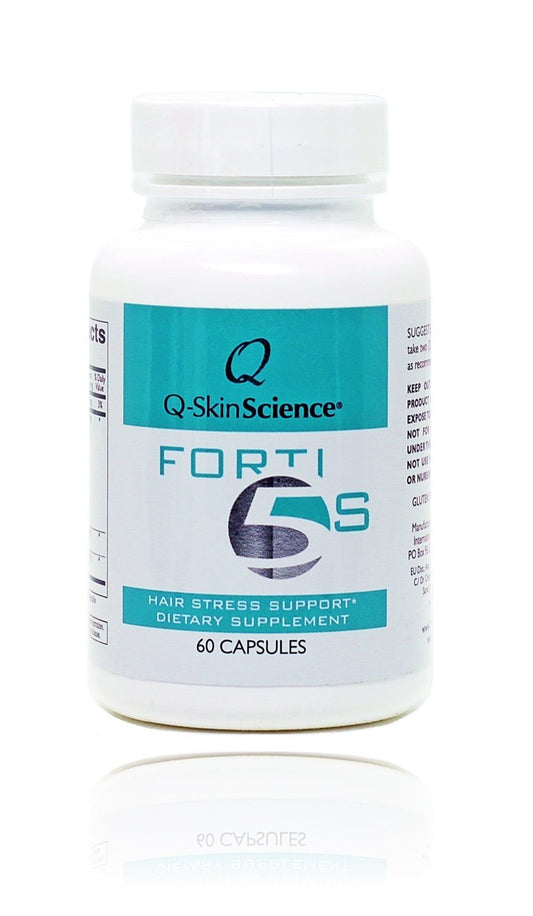 Quintessence Forti5-S bottle with capsules for daily hair support and antioxidant benefits