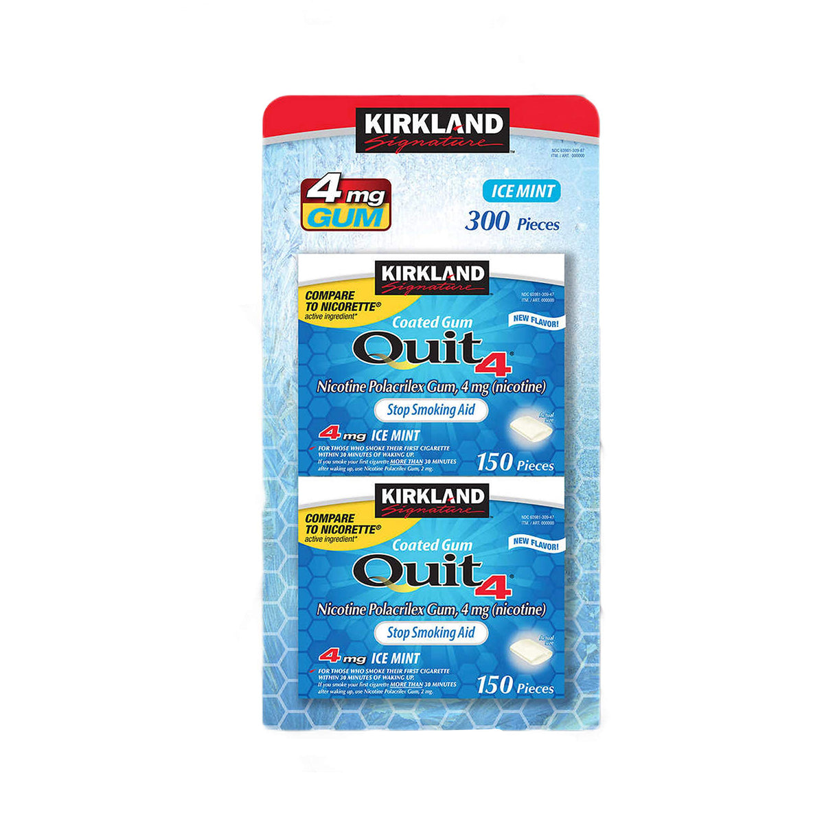 Quit Ice Mint Gum pack showing two boxes for convenient quit-support.
