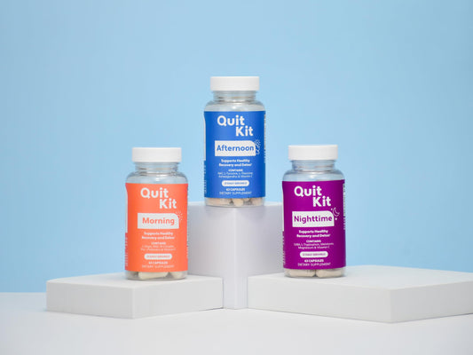 Quit Kit daily doses display showing easy, consistent schedule for withdrawal relief.