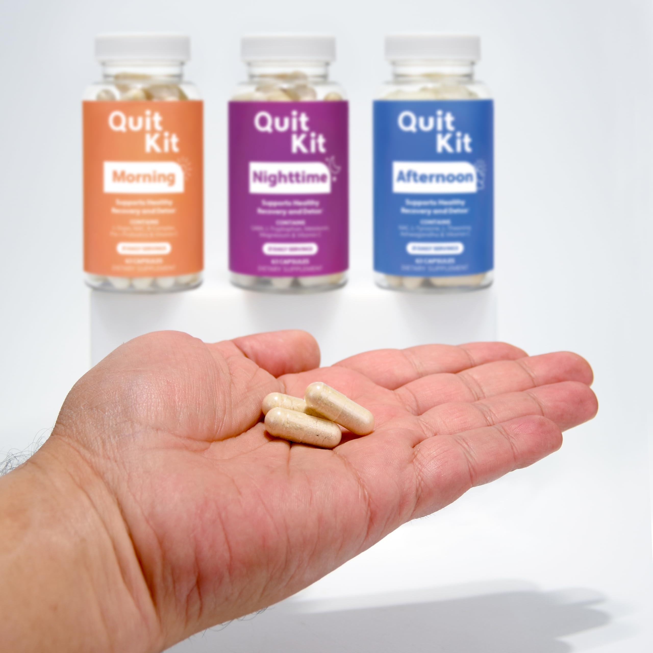 Quit Kit GABA capsule aiding relaxation to ease tension after withdrawal.