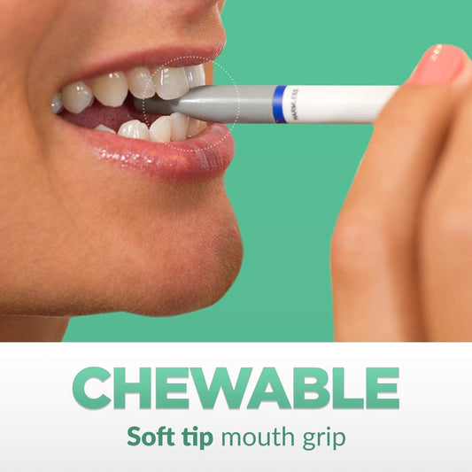 QuitGo Smoke-Free Inhaler in use, a nicotine-free option for cravings