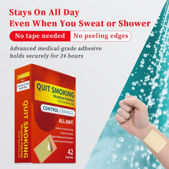QuitPatch hypoallergenic adhesive minimizes irritation during wear.
