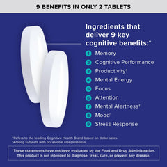 Qunol Brain Health Memory Plus capsules close-up highlighting Magtein and Cognizin ingredients