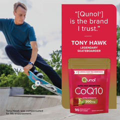 Qunol CoQ10 200mg soft chews health illustration suggests energy support