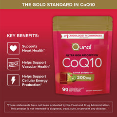 Qunol CoQ10 200mg soft chews two-serving presentation for easy dosing