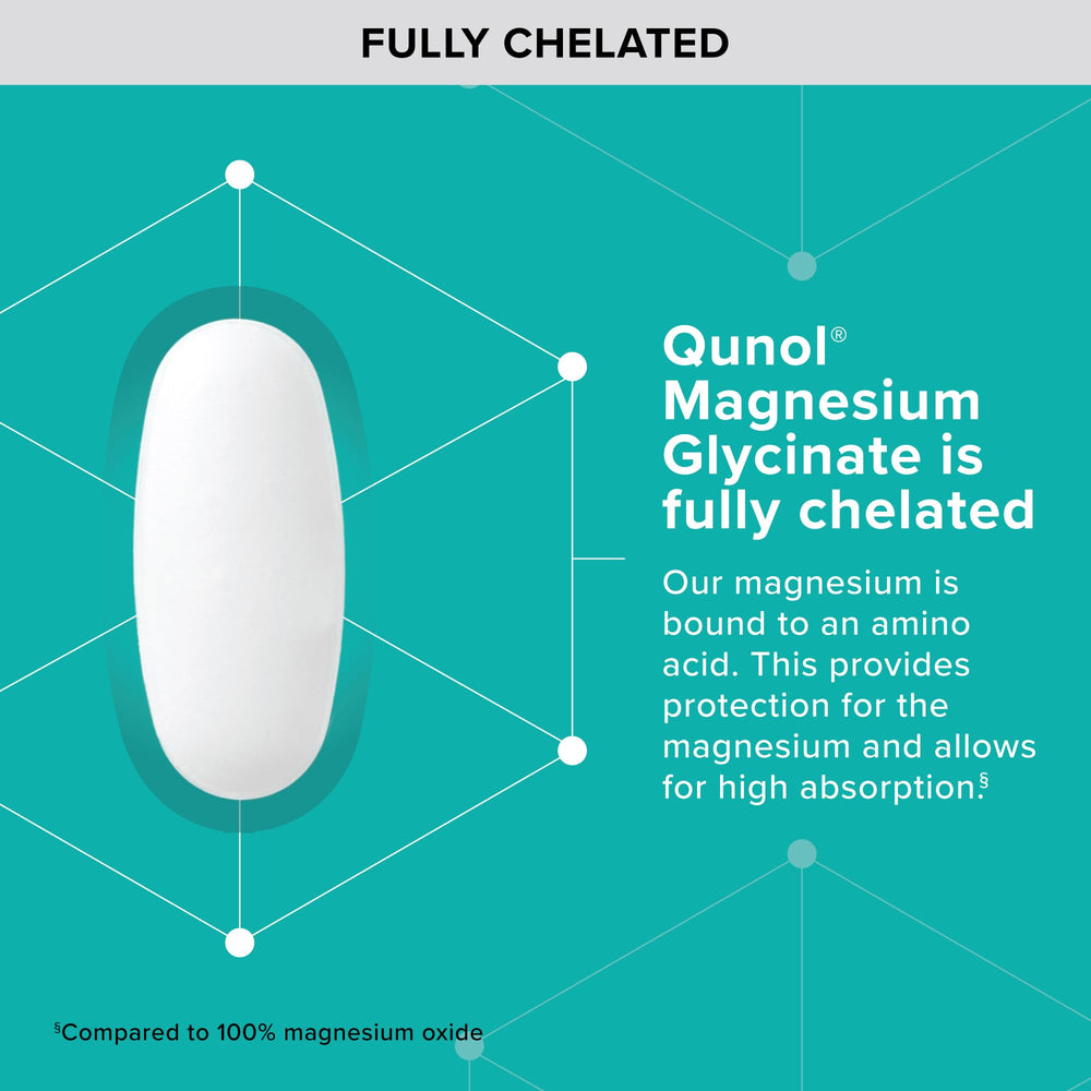 Qunol Magnesium Glycinate label clearly indicating 300 mg per serving
