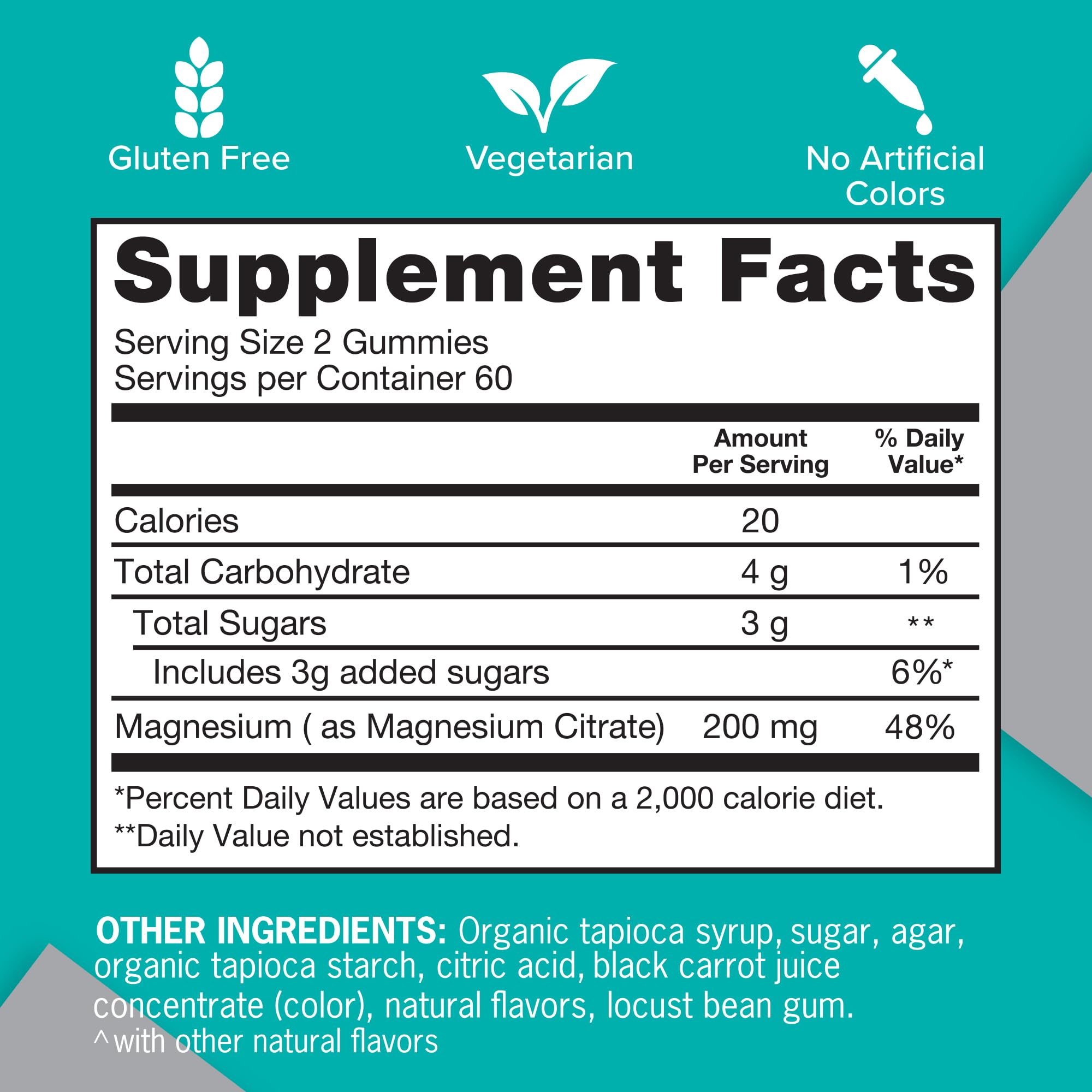 Qunol Magnesium Gummies vegetarian and gluten-free formula suitable for diets