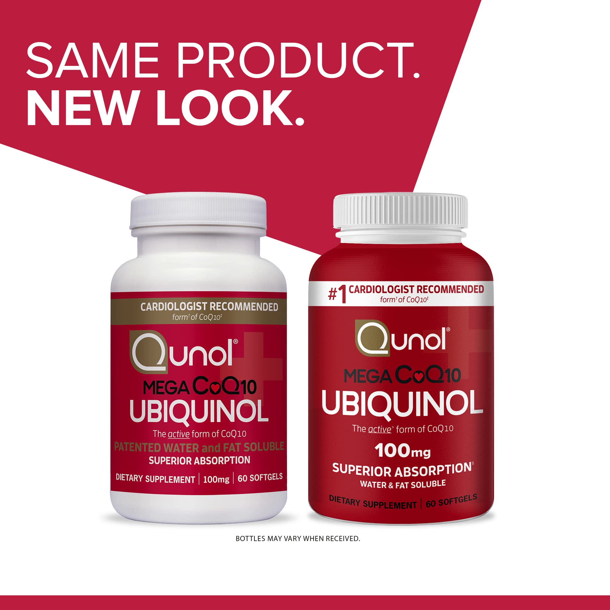 Qunol Mega Ubiquinol CoQ10 label details show 100 mg potency