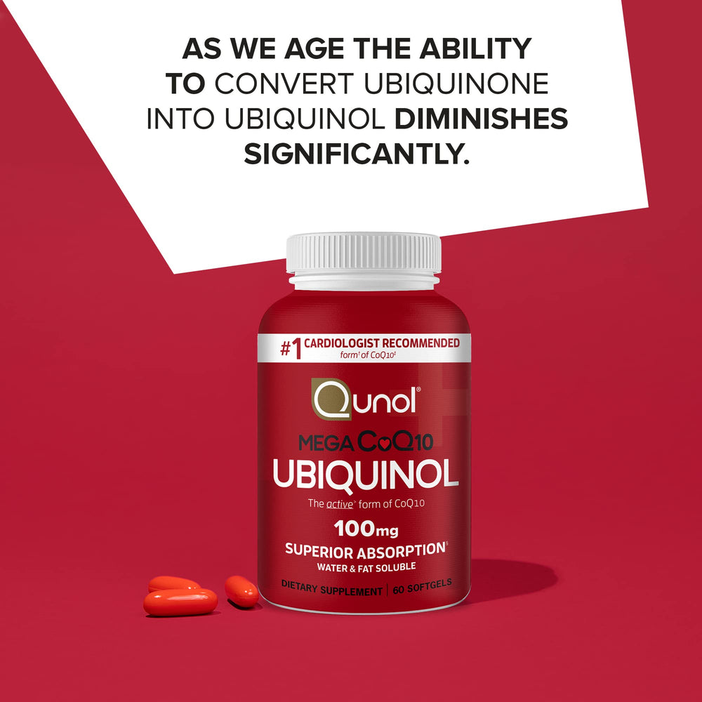 Qunol Mega Ubiquinol CoQ10 pack-2-front highlights convenient two-bottle bundle