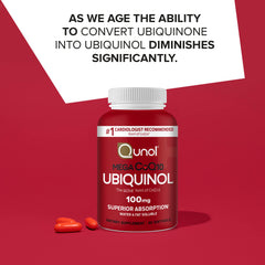 Qunol Mega Ubiquinol CoQ10 pack-2-front highlights convenient two-bottle bundle