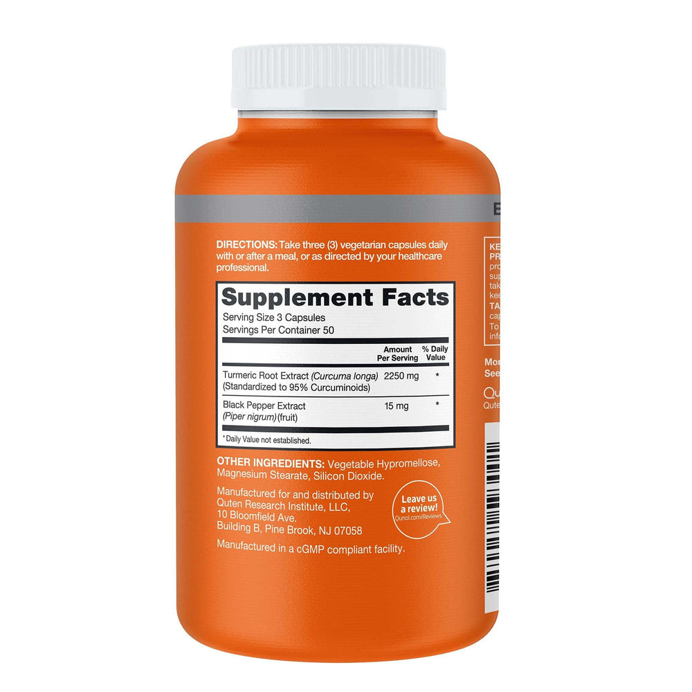 750mg turmeric per vegetarian capsule shown for daily use