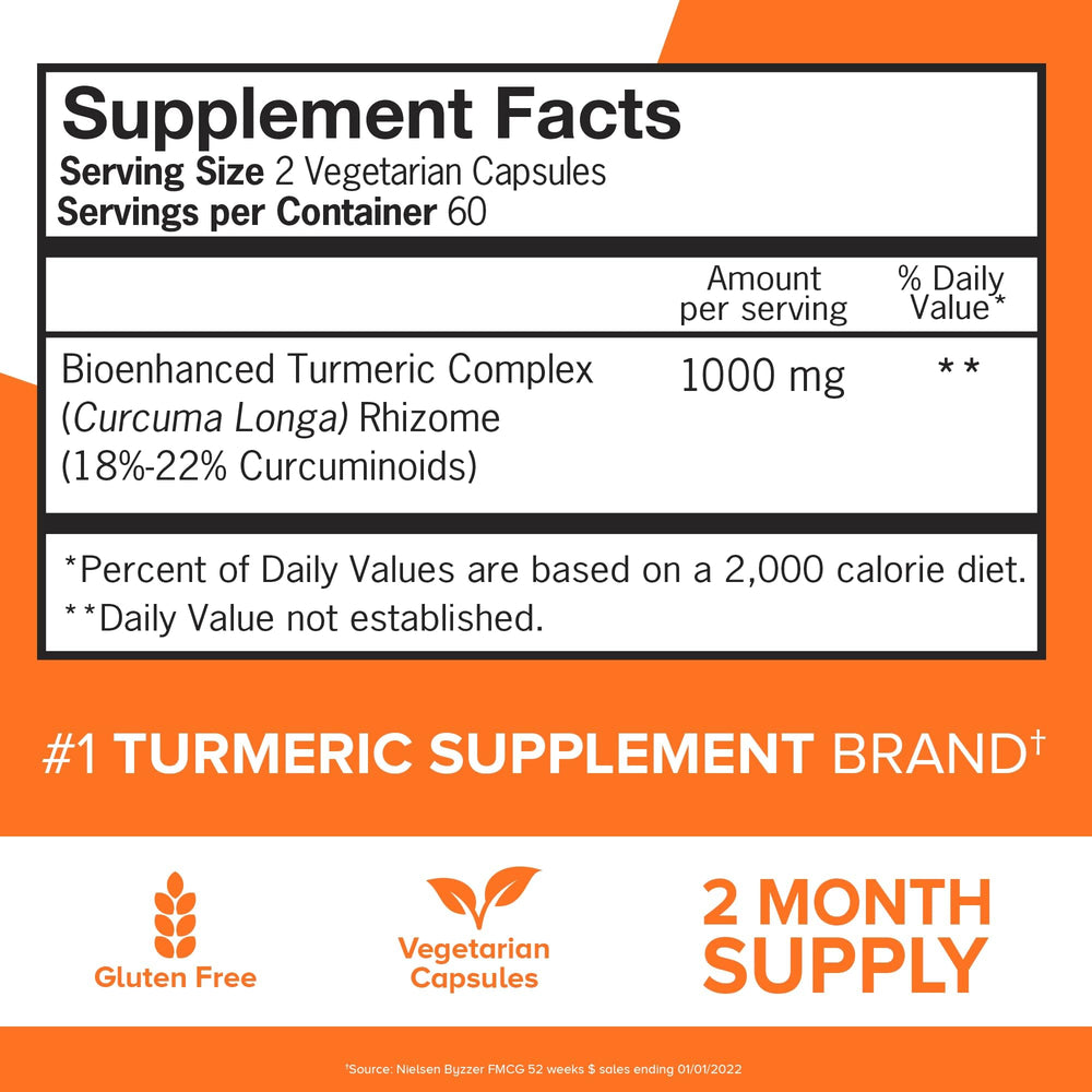 Qunol Turmeric bottle label detail featuring bioenhanced turmeric complex