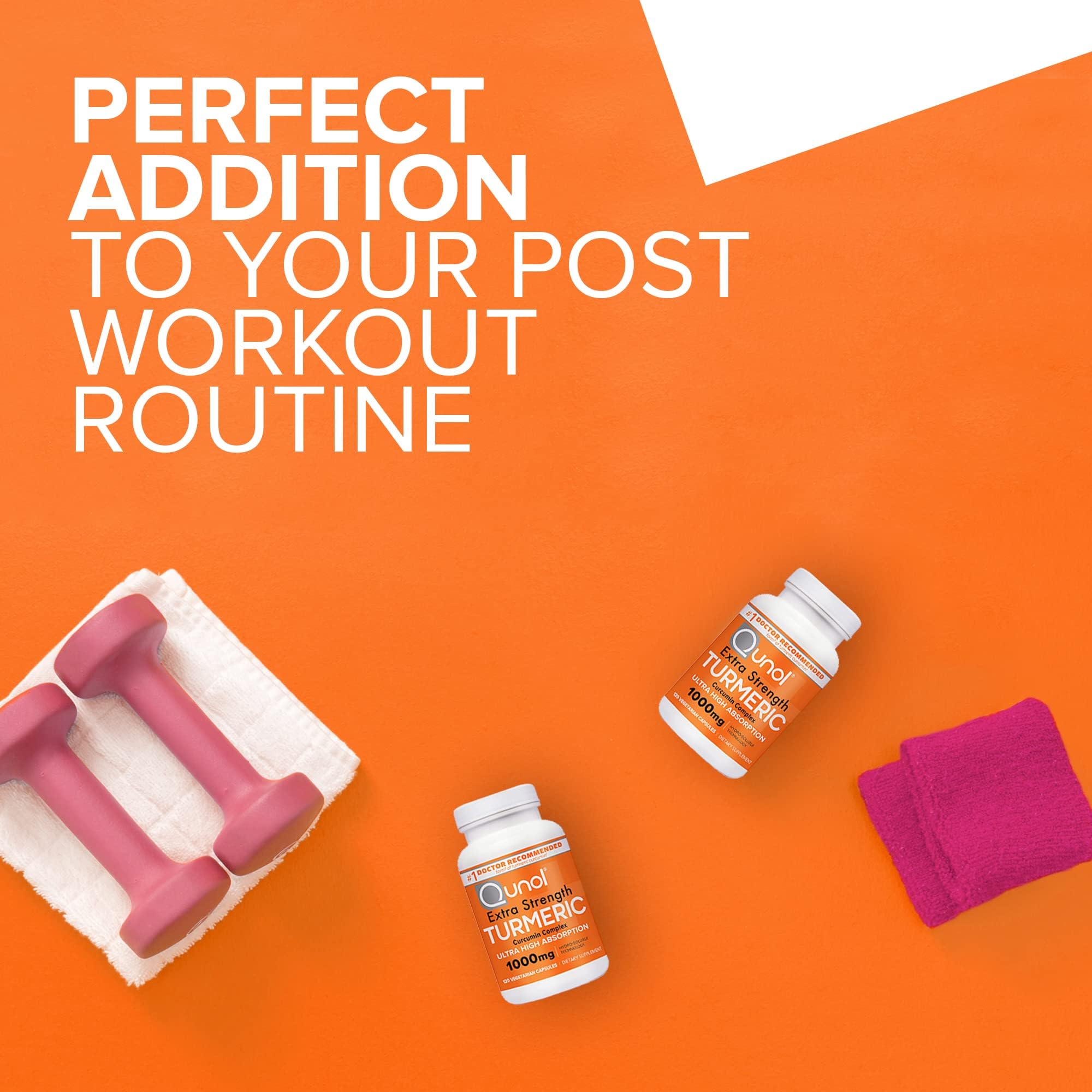 Qunol Turmeric bottle side view for convenient daily capsules