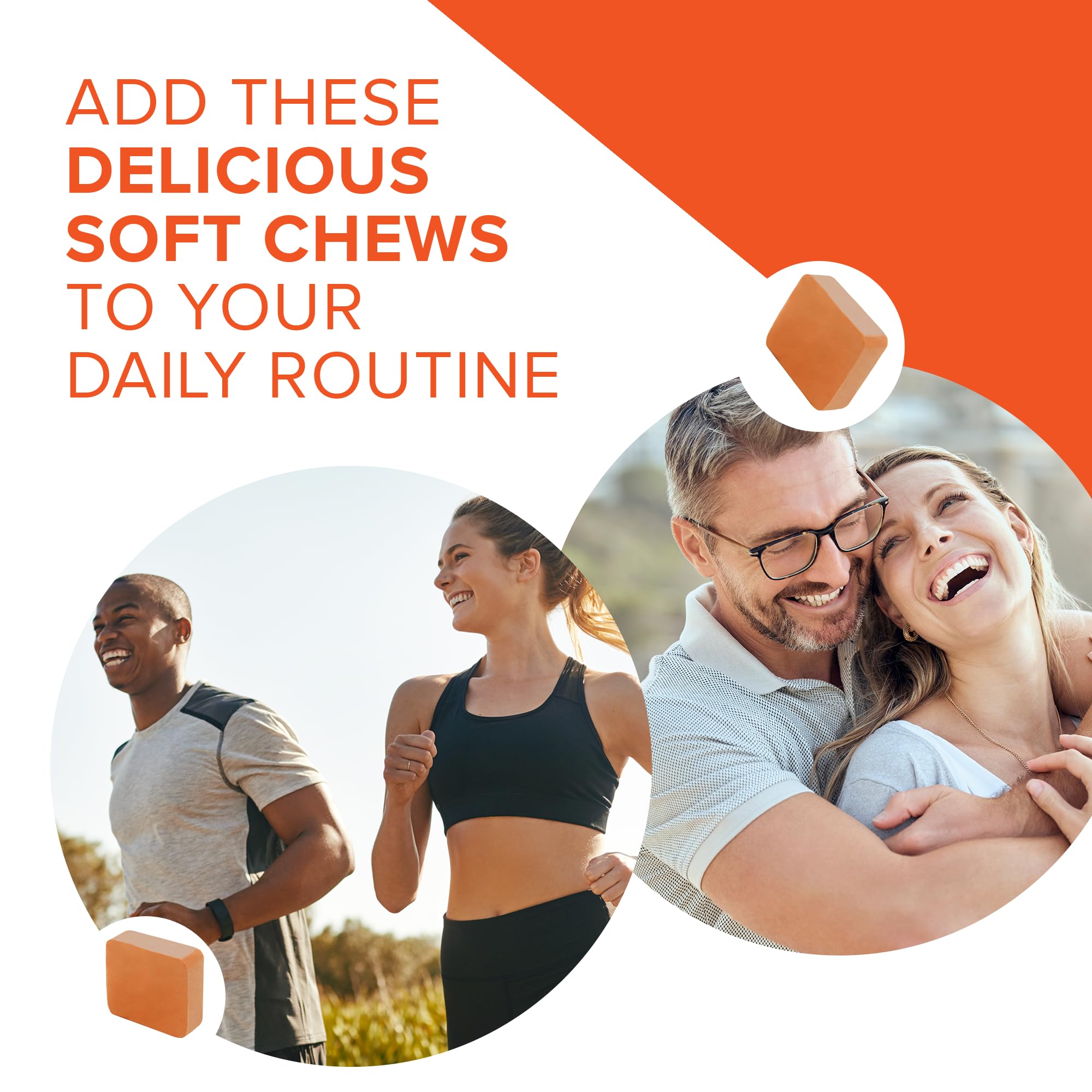 Packaging label shows 750 mg per two chews for Qunol chews.
